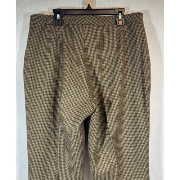 Lauren Ralph Lauren 8 Houndstooth Flat Front Merino Wool Lined Pants Career C17 - Picture 4 of 7